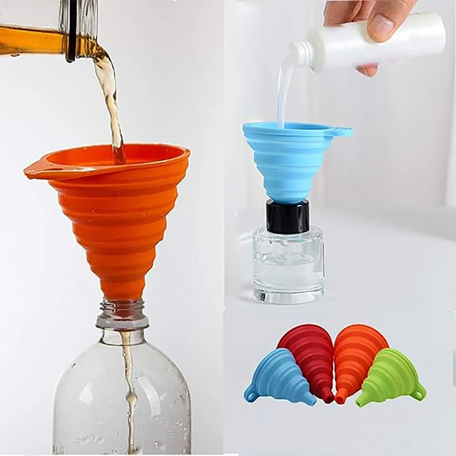 Funnel Pack Foldable Silicone Collapsible Funnels Filling Bottle