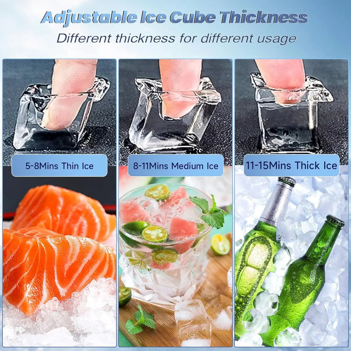 Commercial 580lbs/24h Ice Maker Machine Ice Ready In