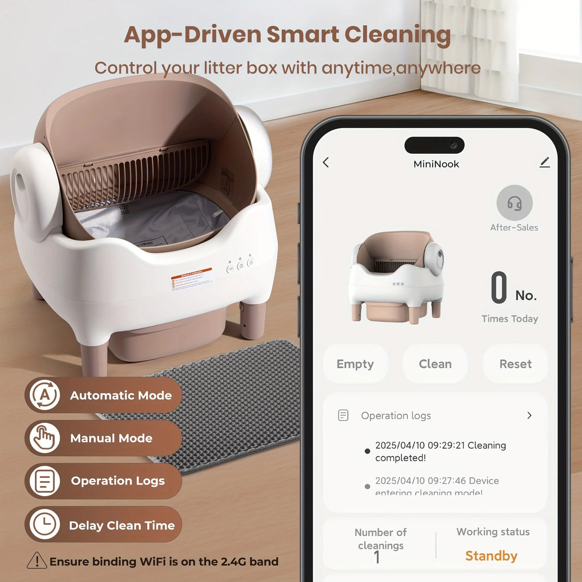 Miaoerduo 76l Self-Cleaning Litter Box App Controlled 4g