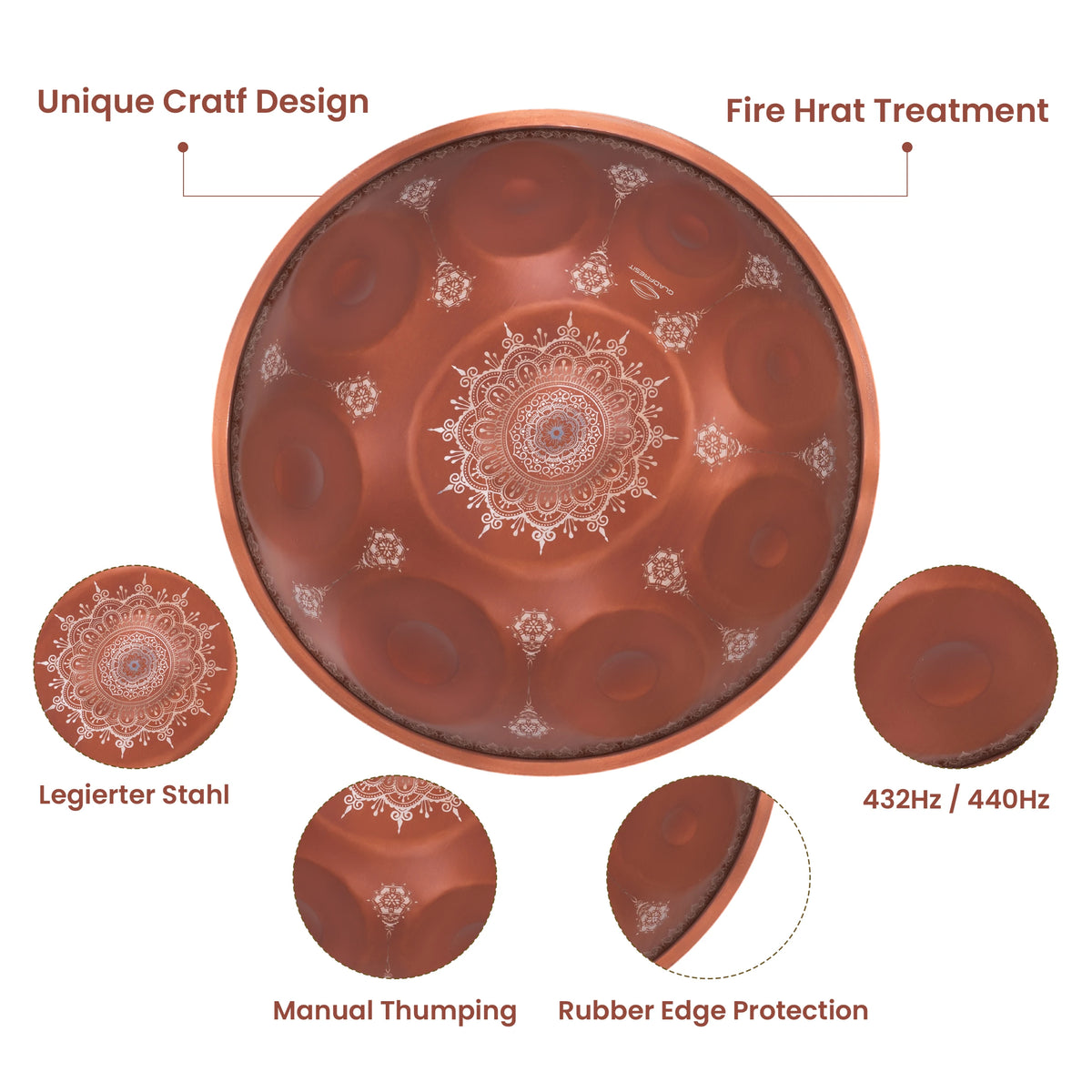 Handpan Drum 9notes 18 Inches In Minor Comes