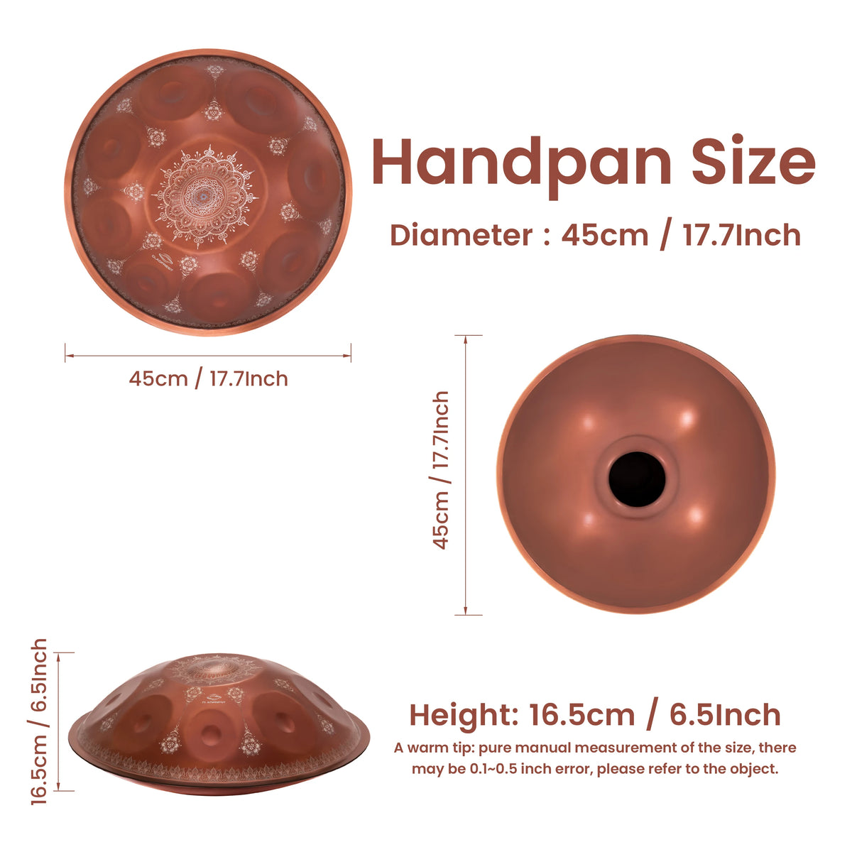 Handpan Drum 9notes 18 Inches In Minor Comes