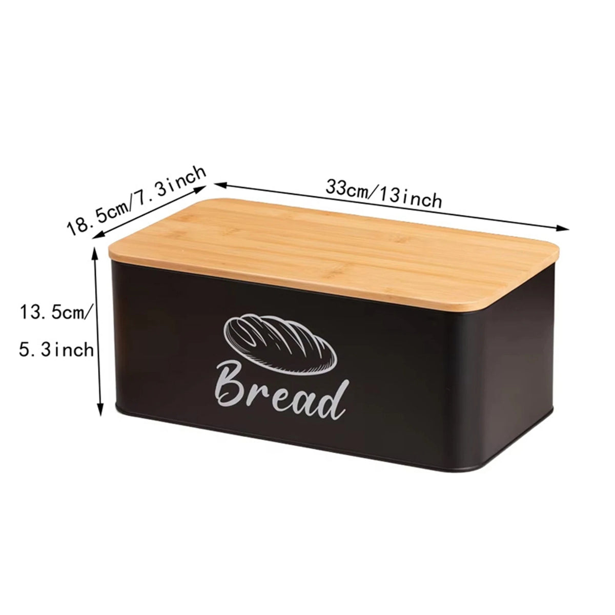 Breadbasket Sturdy Bread Box Kitchenware Layer Bamboo Lid