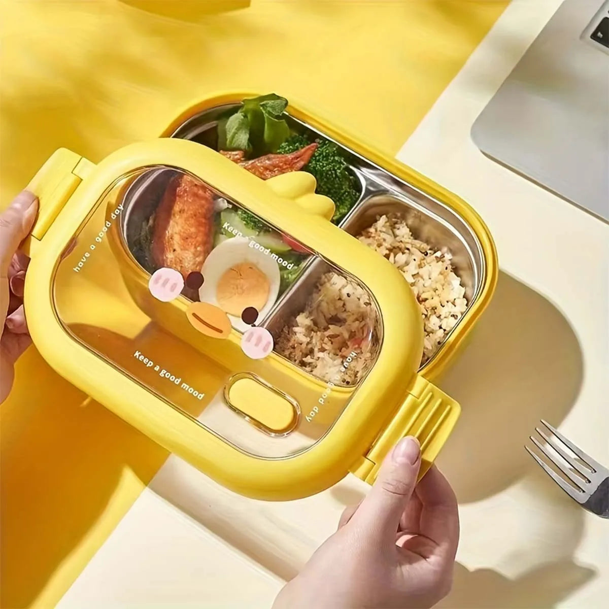 Cartoon Stainless Steel Lunch Box Reusable Leakproof Bento