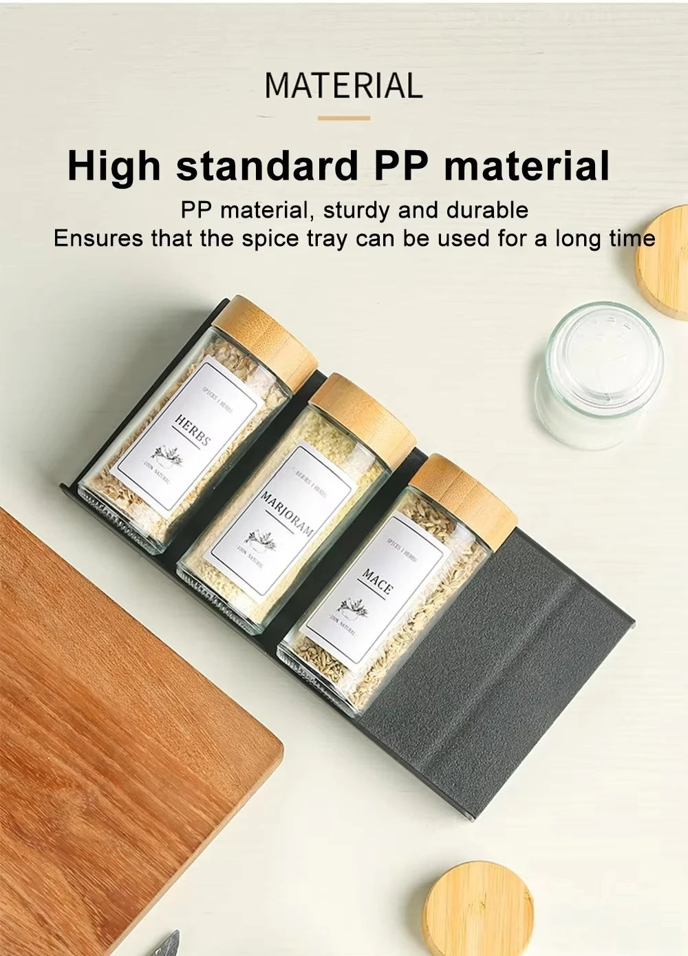 2/4/8-Layer Spice Drawer Storage Rack Adjustable Organizer Spice