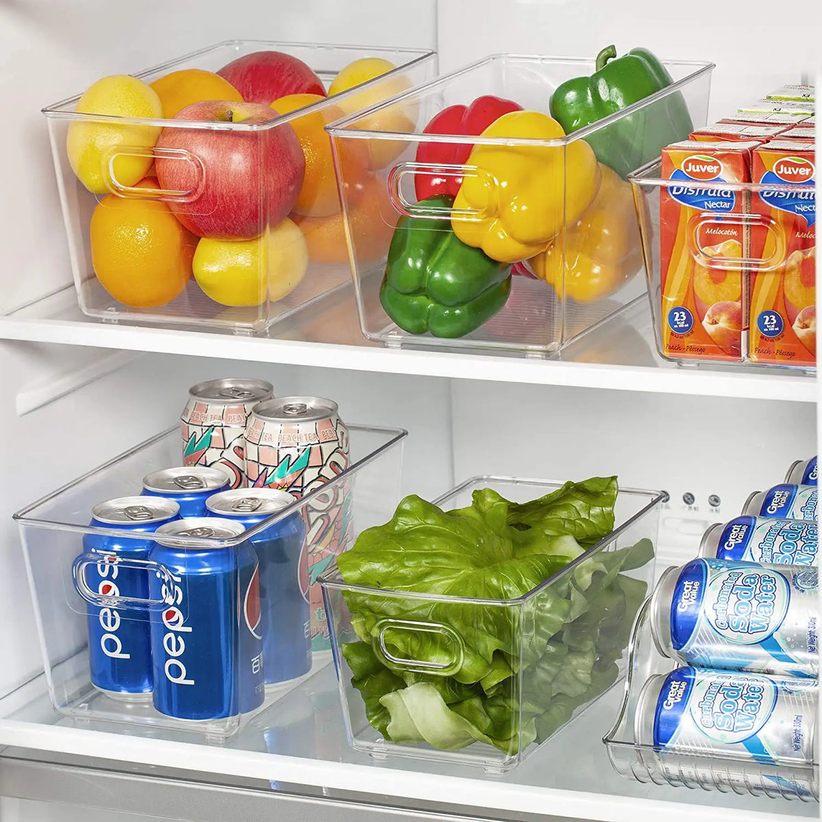 Clear Acrylic Storage Bins Refrigerator Organizer Food Storage