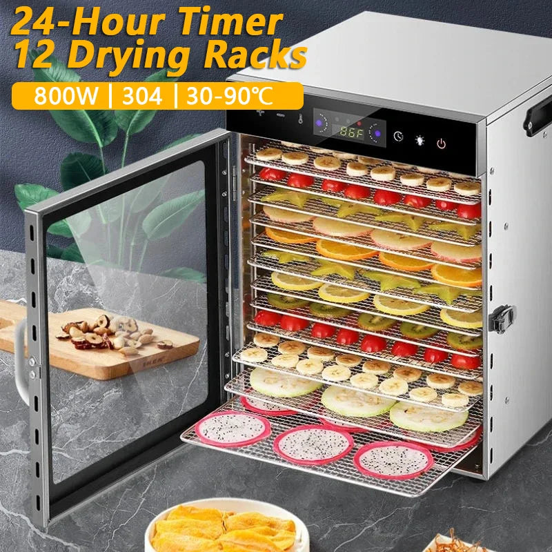 Food Jerky Dehydrator 24hour Timer Lightweight Drying Rack