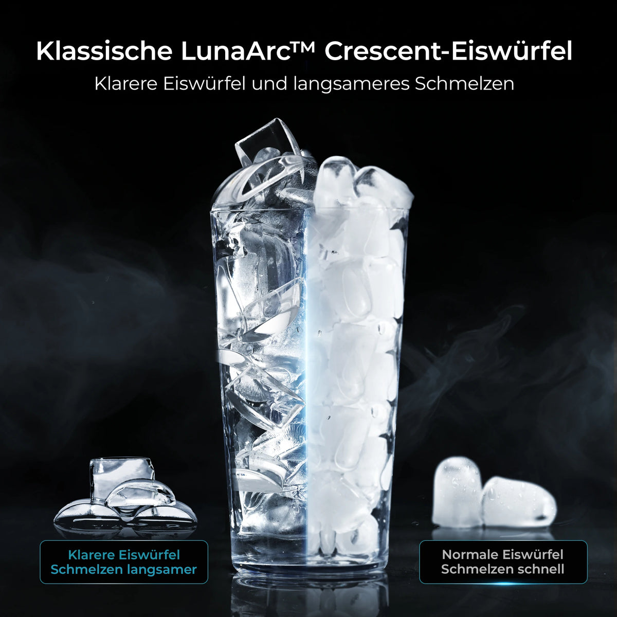 Automatic Countertop Ice Maker Crescent-Shaped Ice Machine Bars