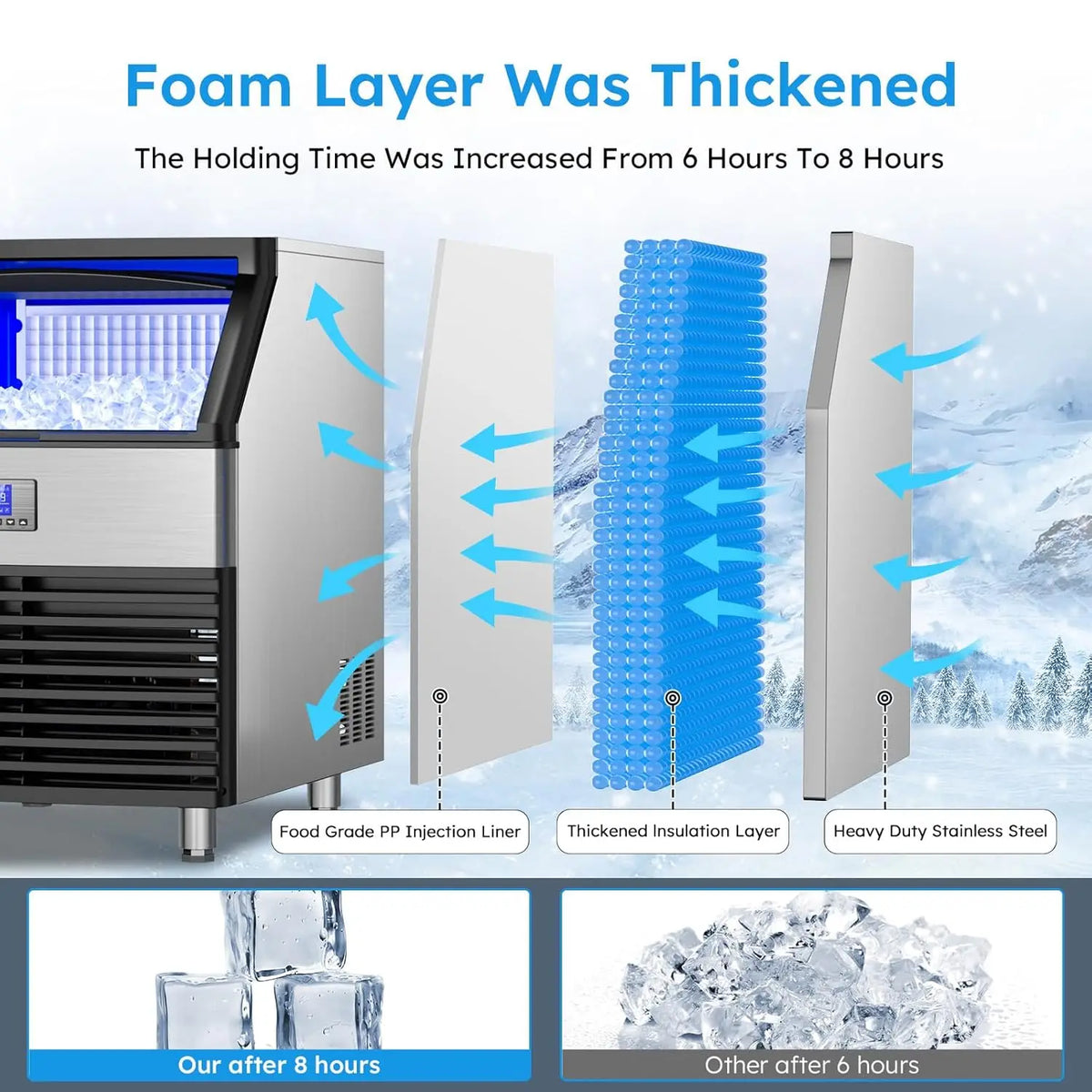 Commercial Ice Maker 450lbs/24h Ice Machine Commercial 120