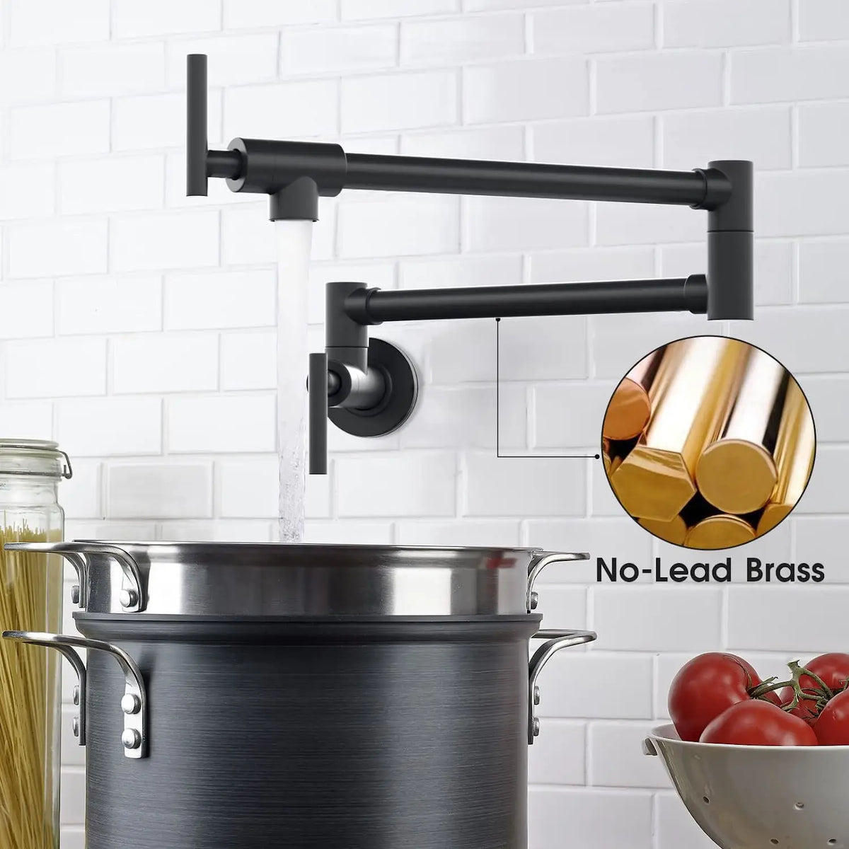 Pot Filler Faucet Wall Mount Stove Faucet Brass