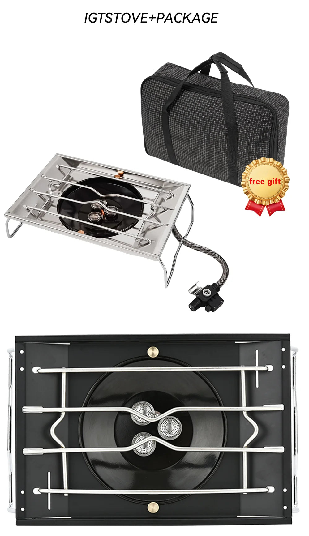 Pandatour Camping Igt Table Stove Windproof Stainless Steel