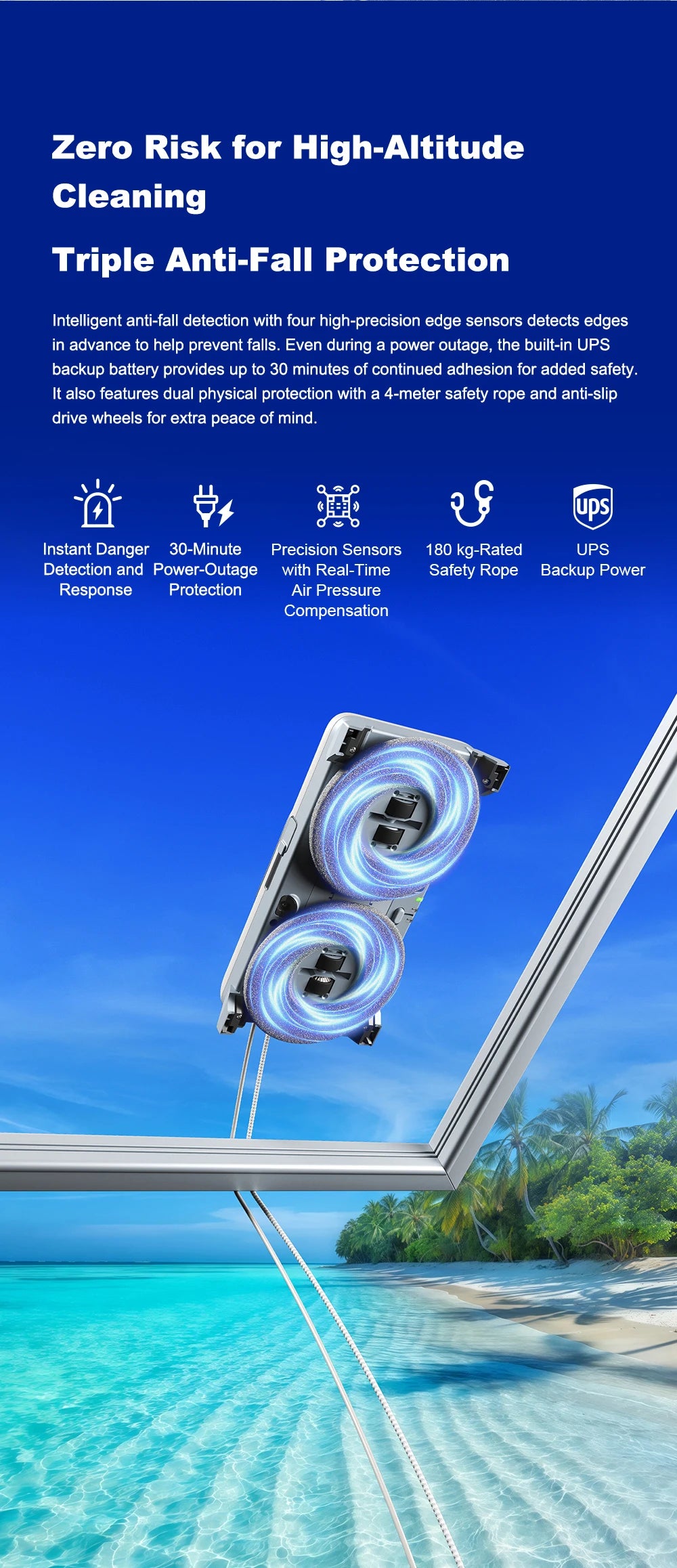 Window Cleaning Robot Liectroux G8 High-Speed Cleaning Double