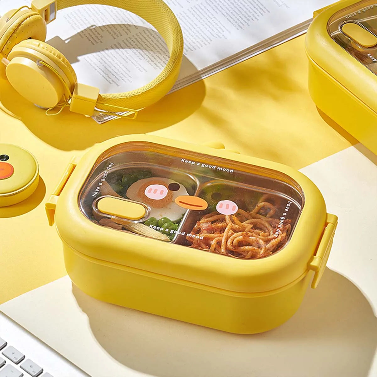Cartoon Stainless Steel Lunch Box Reusable Leakproof Bento