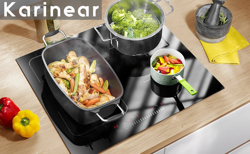 Karinear Built-In 4-Burner Induction Cooktop Electric Induction