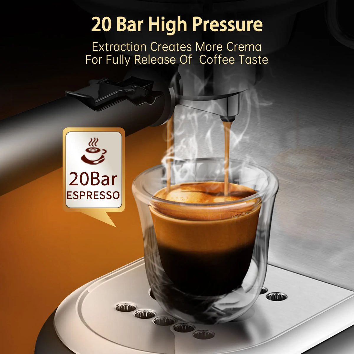Hibrew Coffee Maker Cafetera 20 Bar Inox Semi