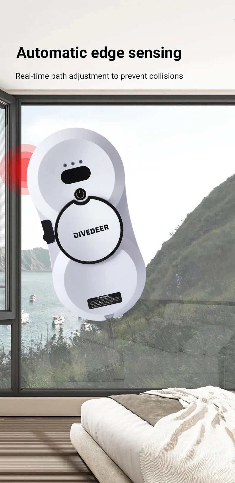Divedeer Water Spray Window Cleaning Robot High Suction