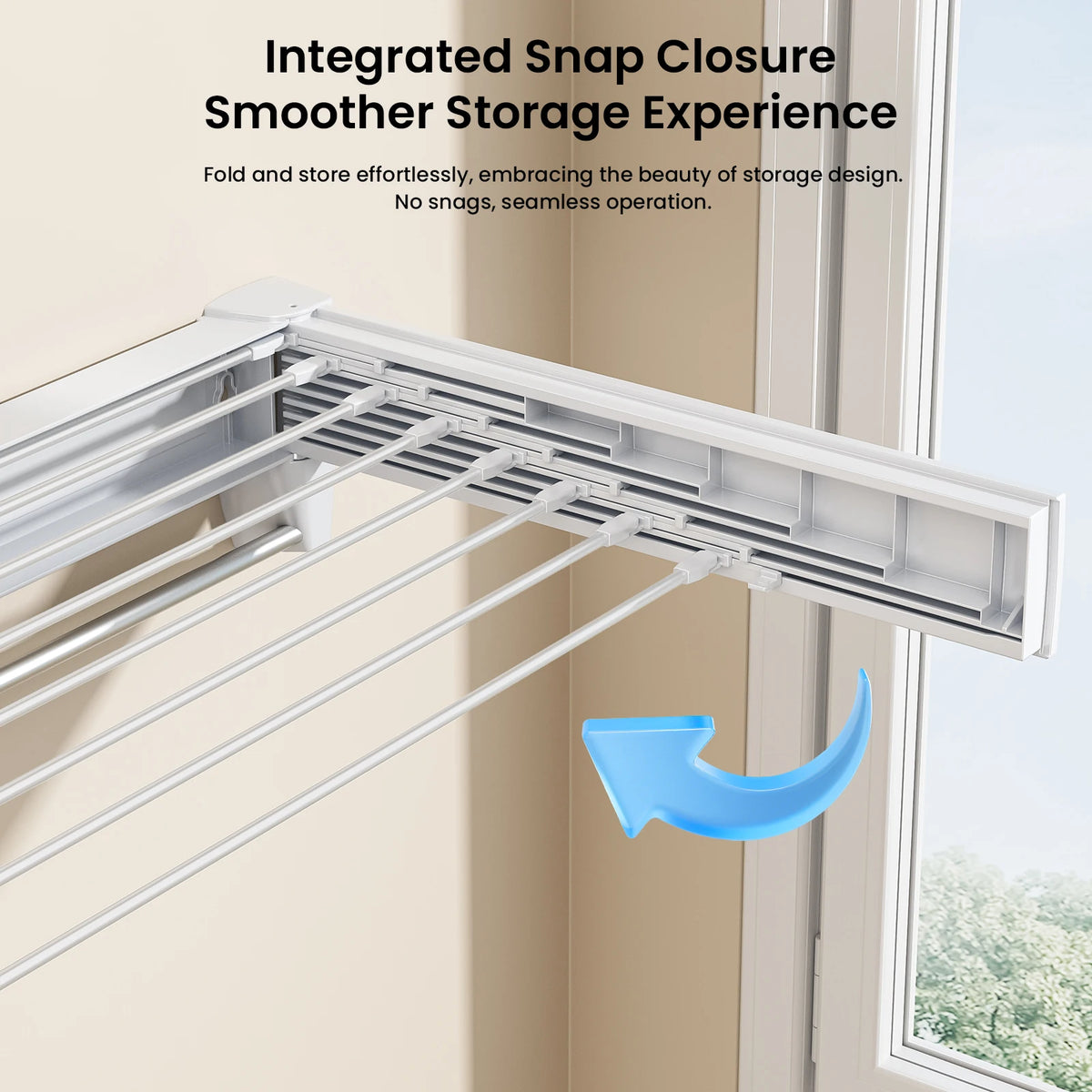 70/100cm Wall-Mounted Clothes Drying Rack Retractable Folding