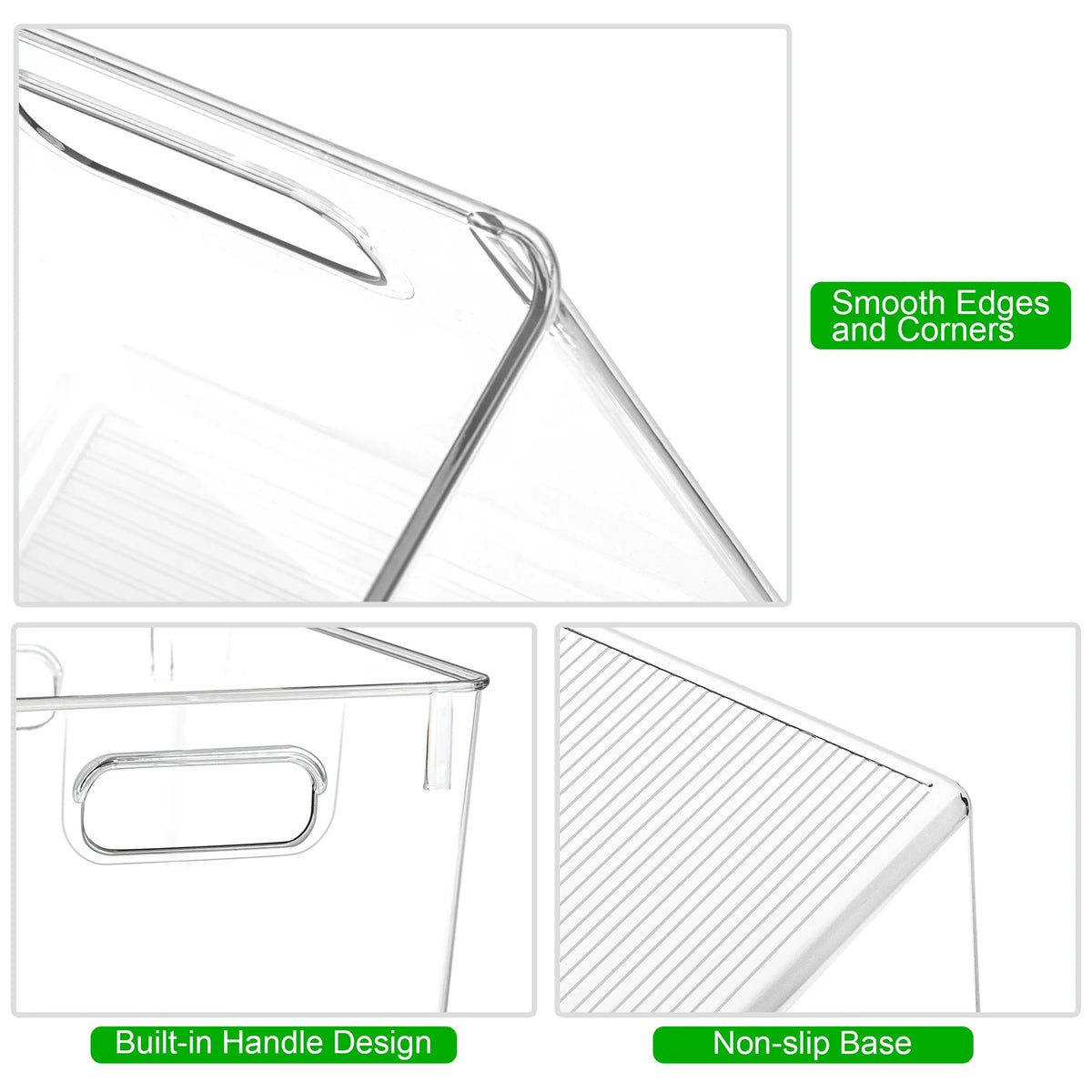 Clear Acrylic Storage Bins Refrigerator Organizer Food Storage