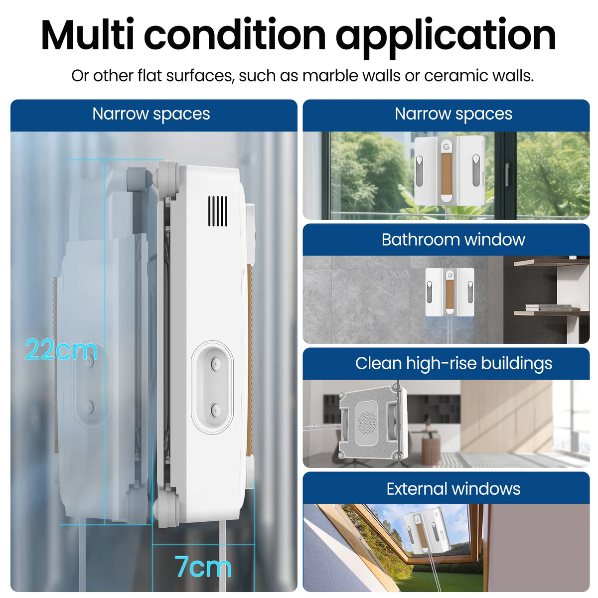Window Cleaning Robot 4-Way Water Spray High-Rise Vacuum