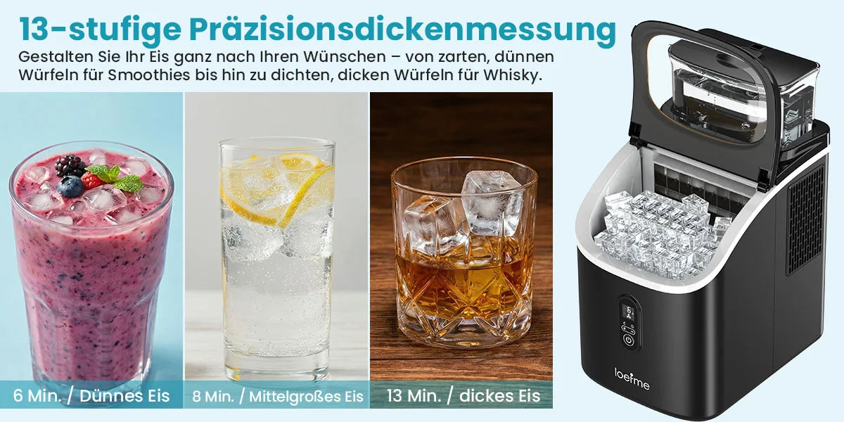 Loefme Ice Maker 15kg/24h 16 Ice Cubes In