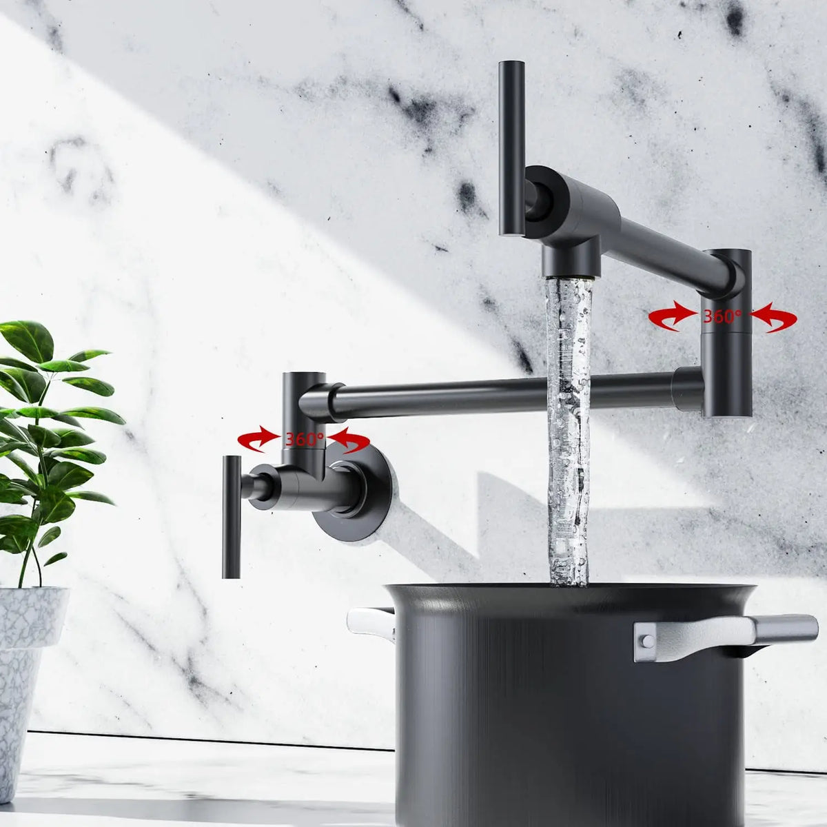 Pot Filler Faucet Wall Mount Stove Faucet Brass