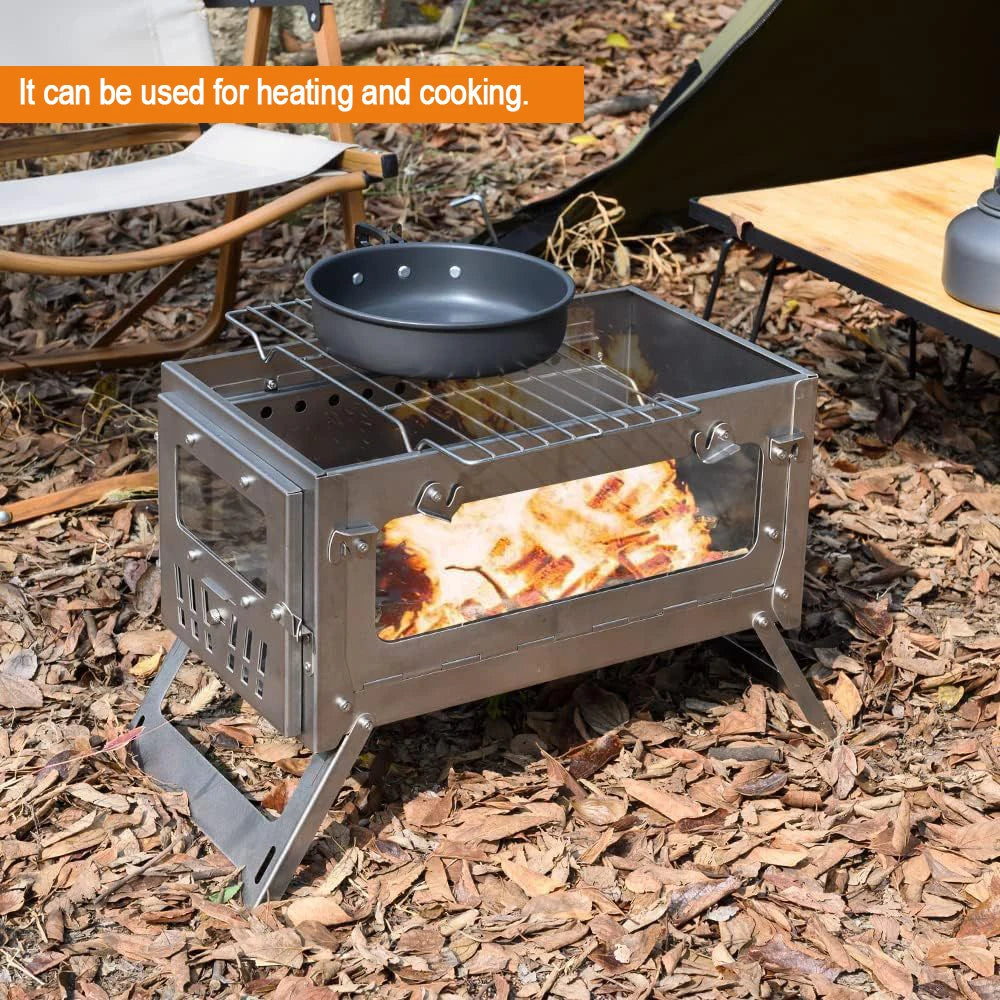 Folding Bbq Stove Camping Foldable Wood Stove Stainless