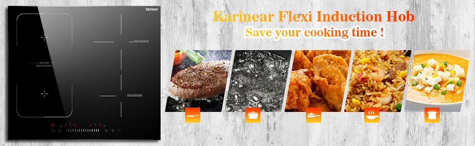 Karinear Built-In 4-Burner Induction Cooktop Electric Induction