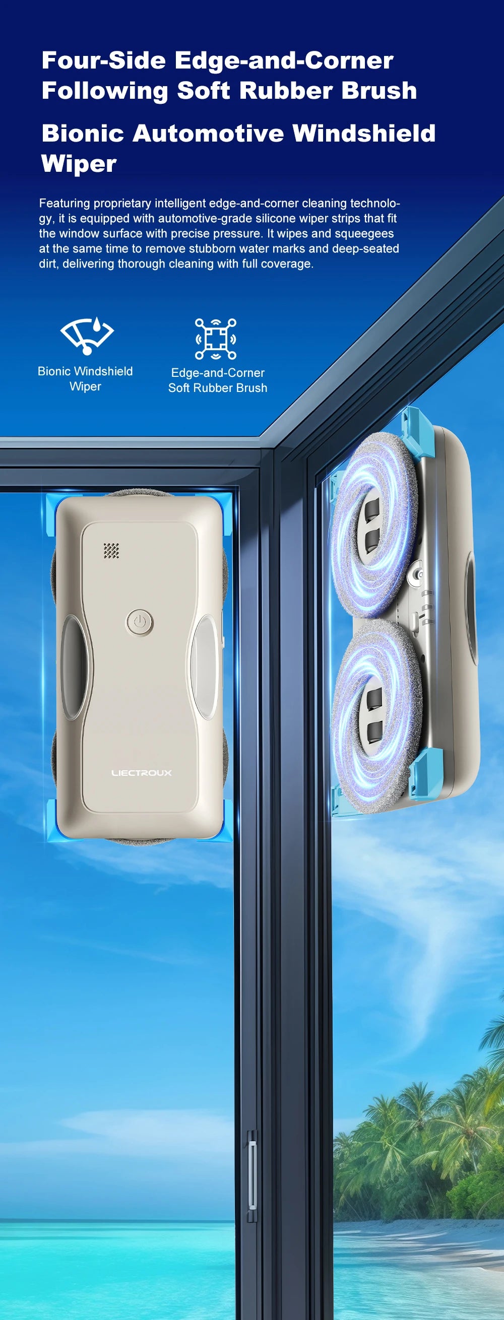 Window Cleaning Robot Liectroux G8 High-Speed Cleaning Double