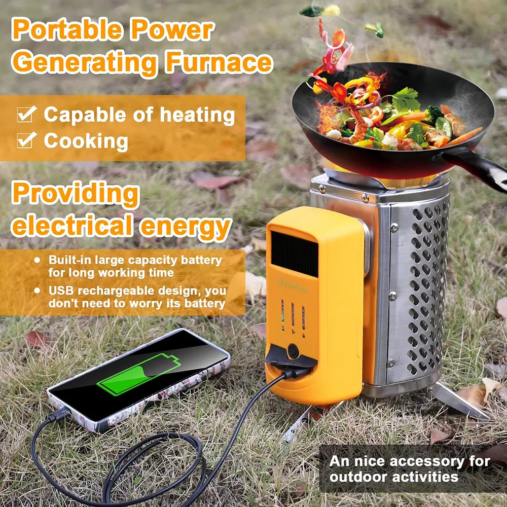 Outdoor Camping Smokefree Stove Power Generating Furnace Hiking