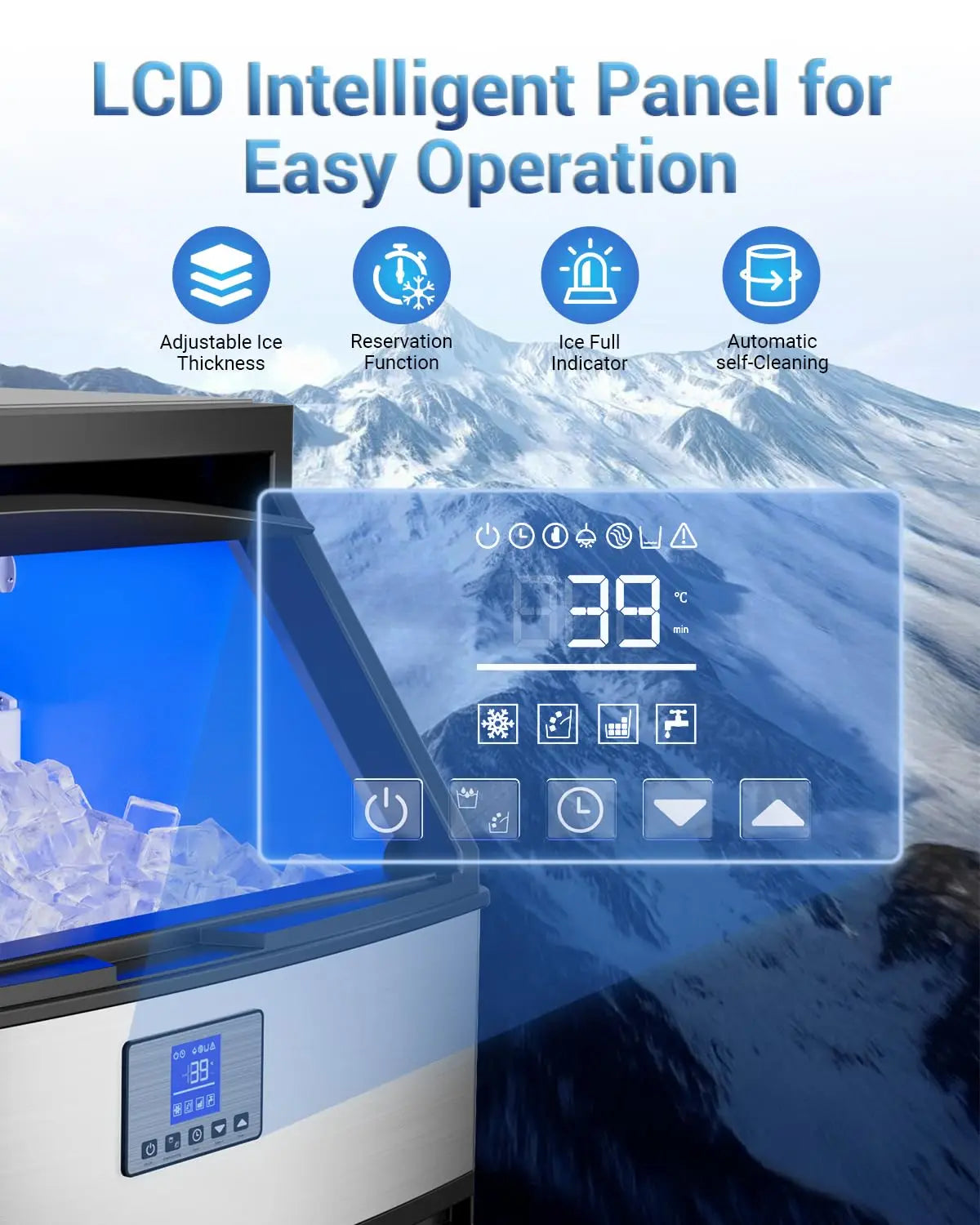 Commercial Ice Maker 450lbs/24h Ice Machine Commercial 120