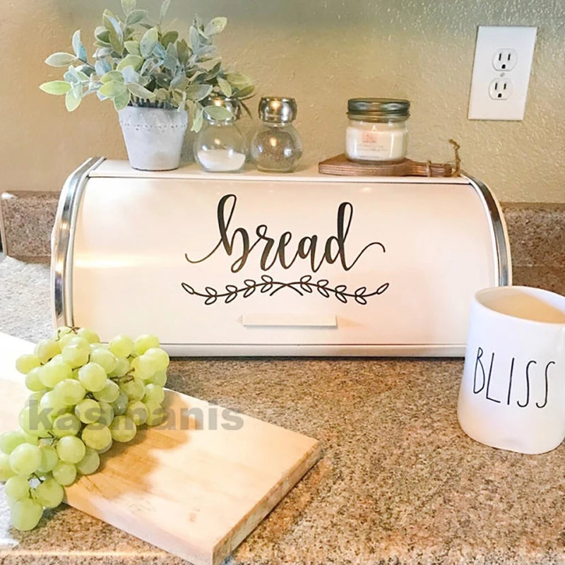 Bread Box Vinyl Sticker Bread Box Storage Label