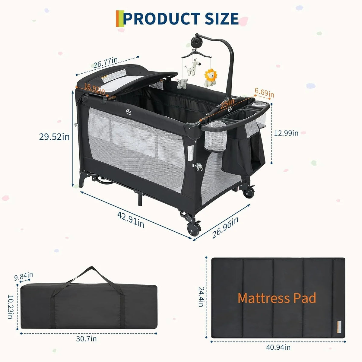 4-In-1 Baby Bed & Side-Sleeping Crib Baby Playpen