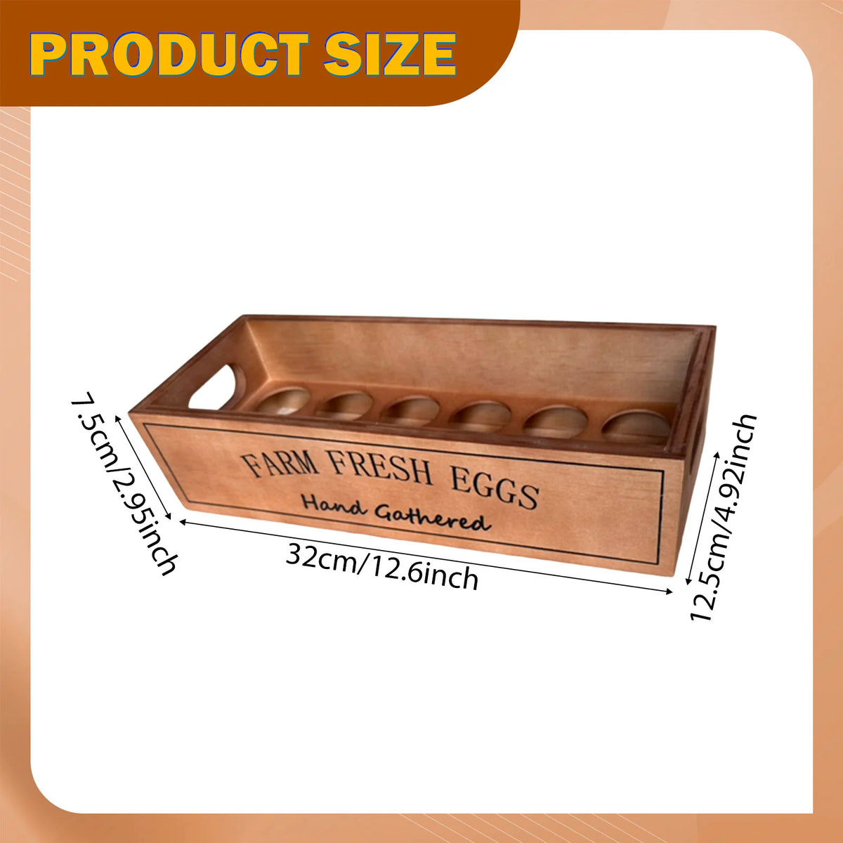 Wooden Rustic Egg Holder Farmhouse Storage Basket Chicken