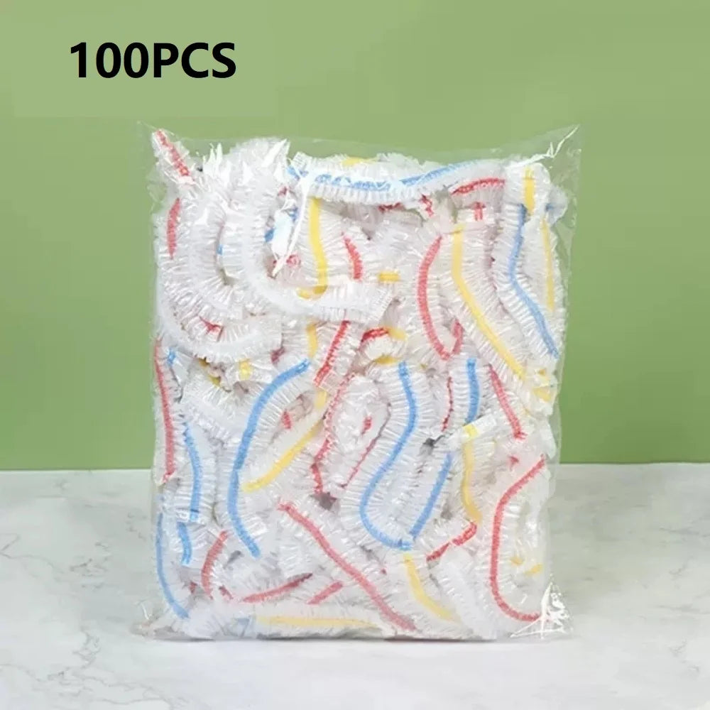 100/200 Disposable Bowl Lids Elastic Plastic Food Storage