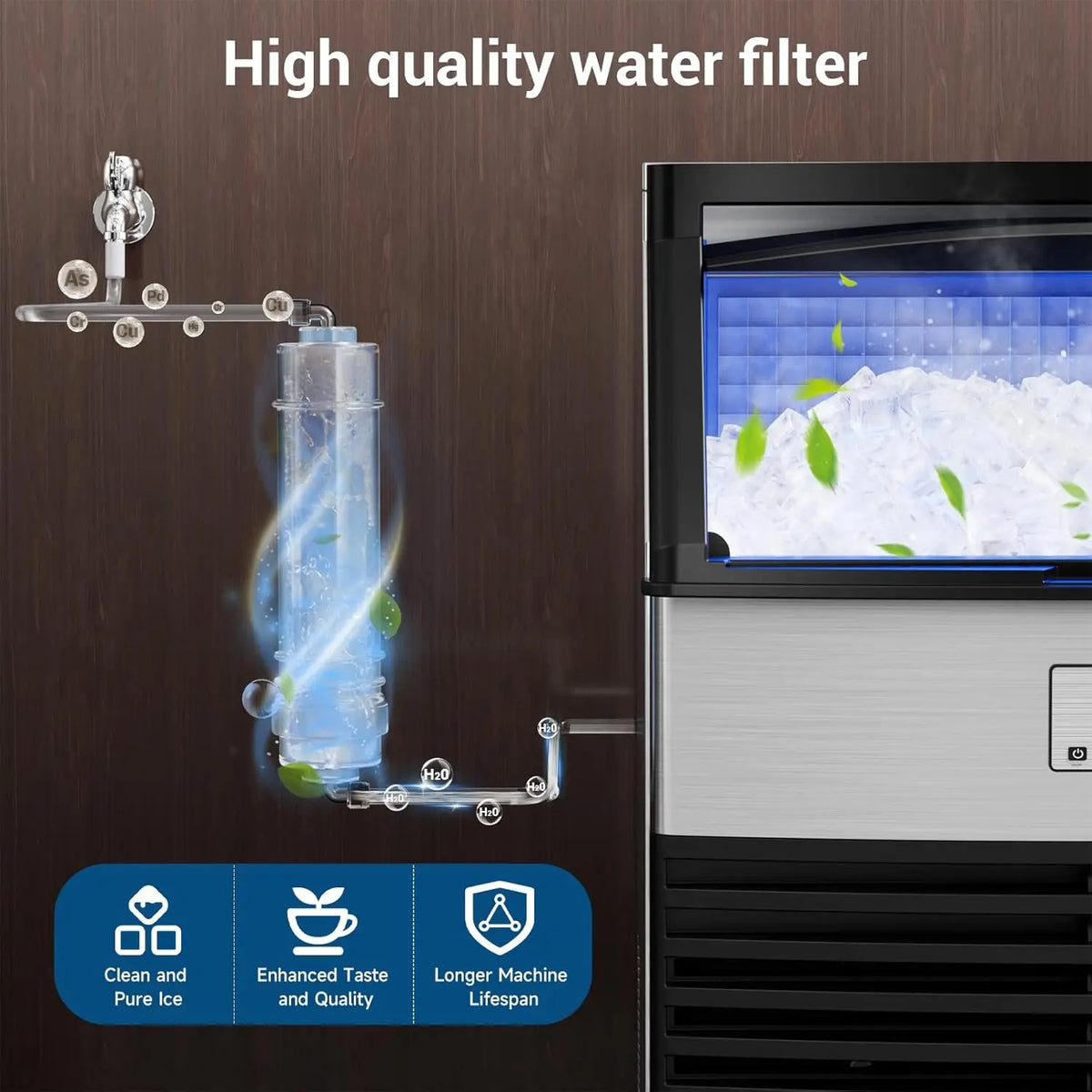 Commercial Ice Maker 450lbs/24h Ice Machine Commercial 120