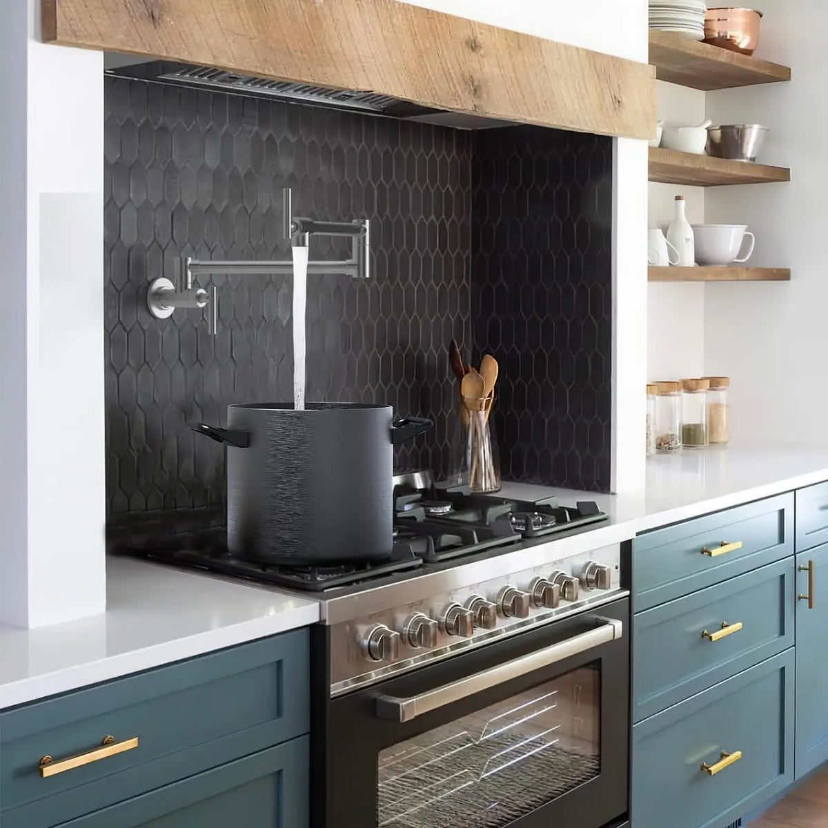 Pot Filler Faucet Wall Mount Stove Faucet Brass
