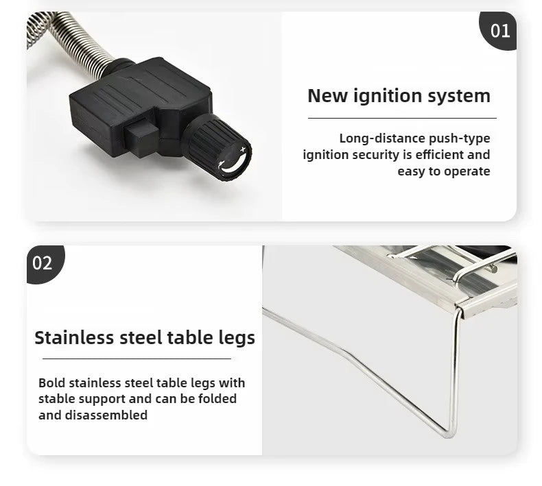 Pandatour Camping Igt Table Stove Windproof Stainless Steel