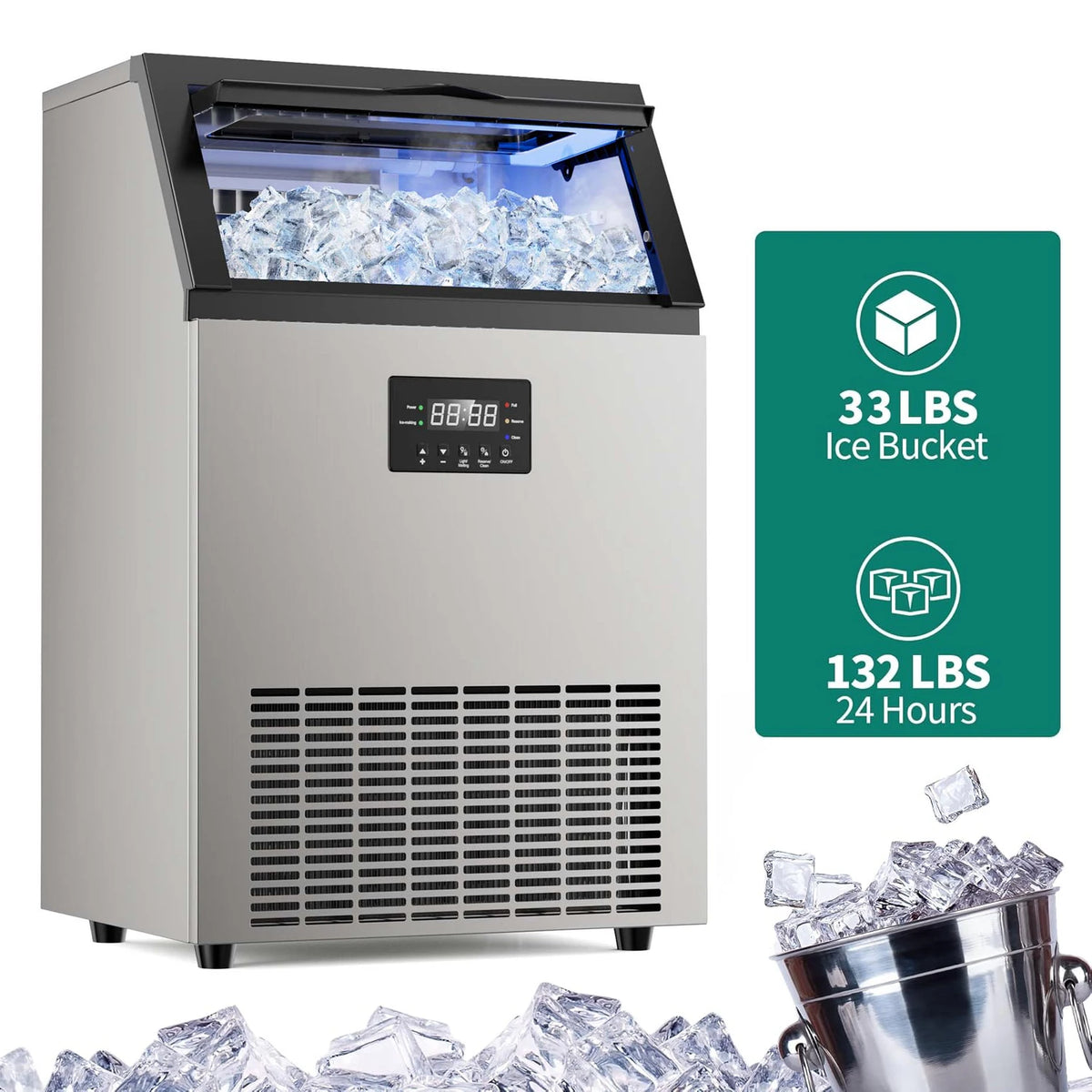 Commercial Ice Maker Machine Stainless Steel Under Counter