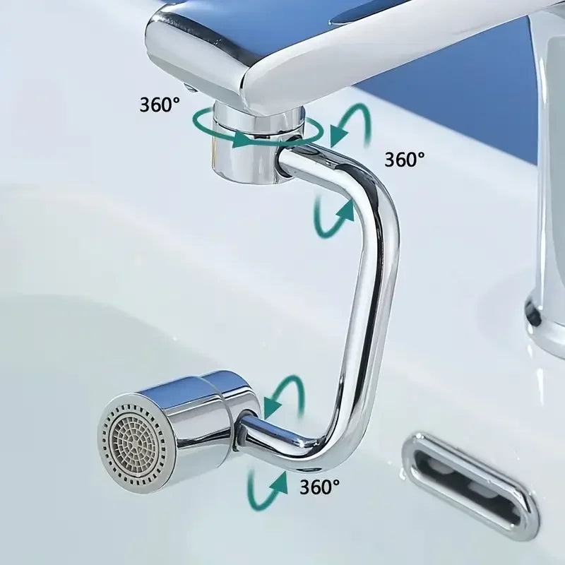 1pc 1080 Swivel Stainless Steel Faucet Extender Universal