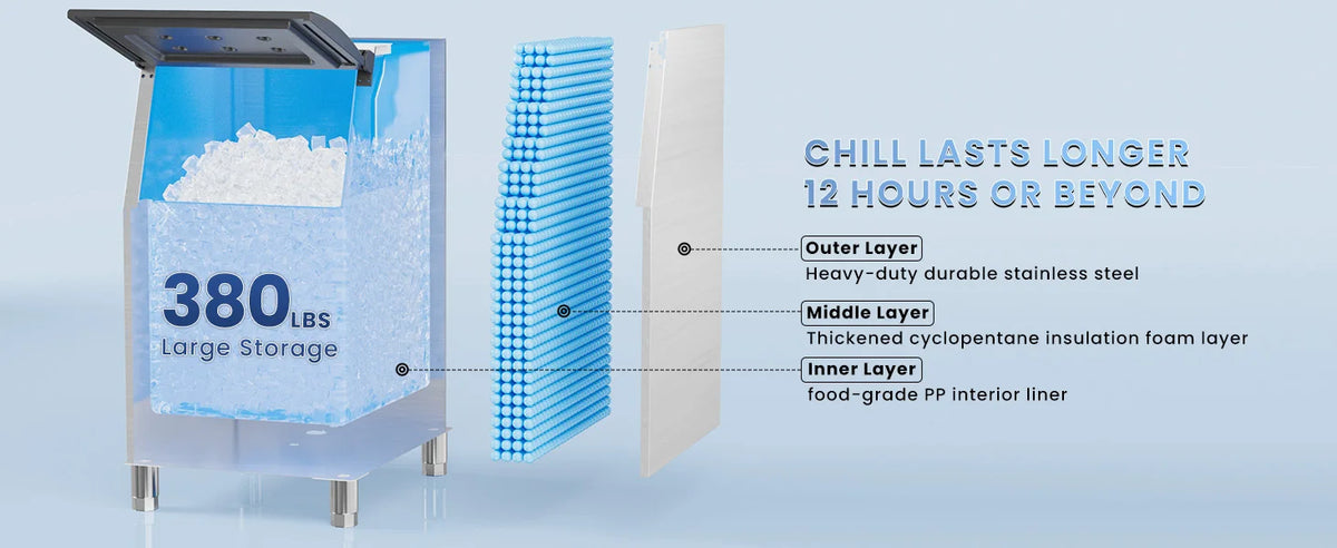 Commercial 580lbs/24h Ice Maker Machine Ice Ready In