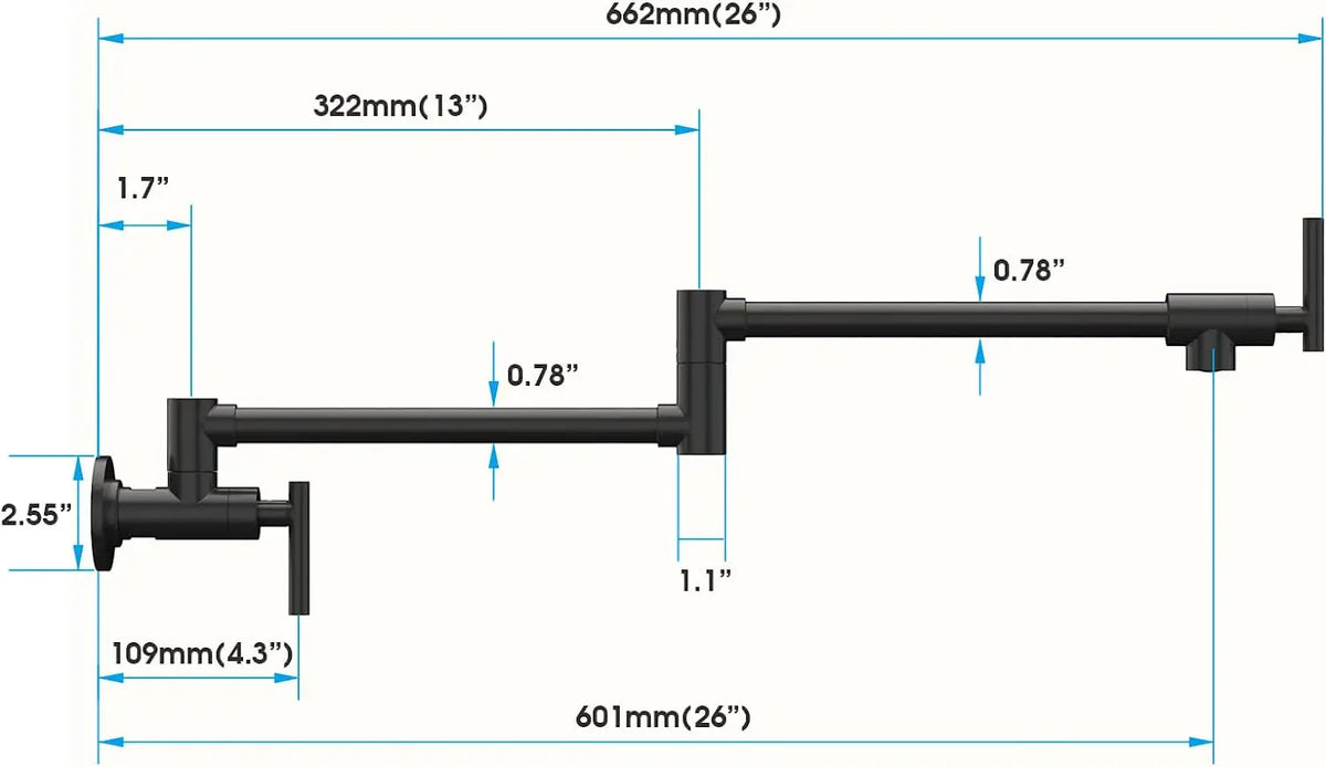 Pot Filler Faucet Wall Mount Stove Faucet Brass