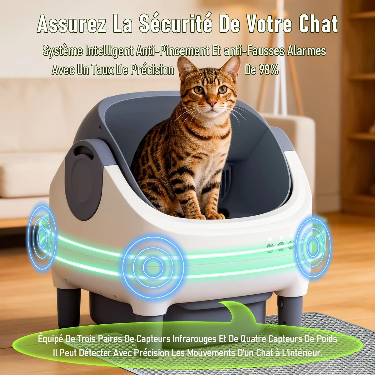 Mihtrov 76l Open Smart Cat Litter Box Fully