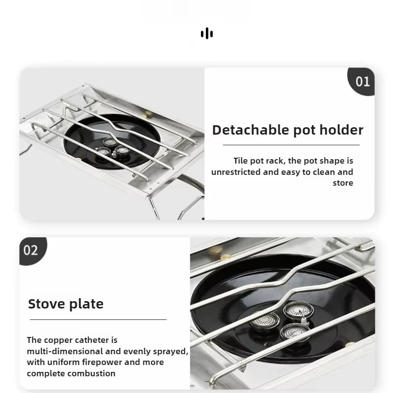 Pandatour Camping Igt Table Stove Windproof Stainless Steel