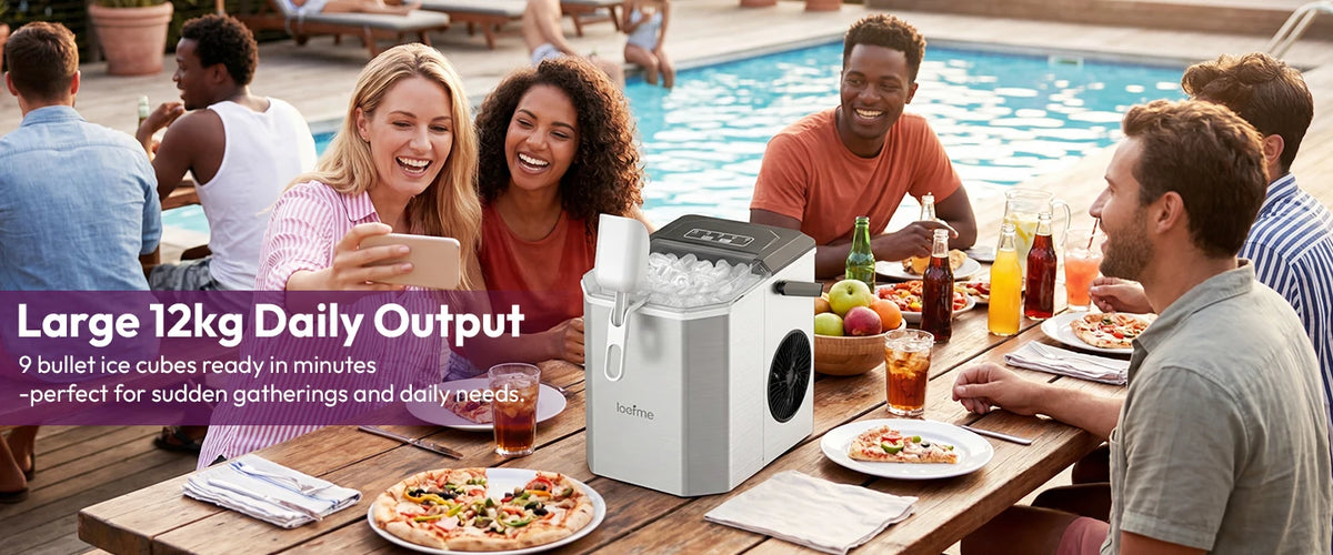 Loefme 12kg/24h Electric Ice Maker Desktop Fully Automatic