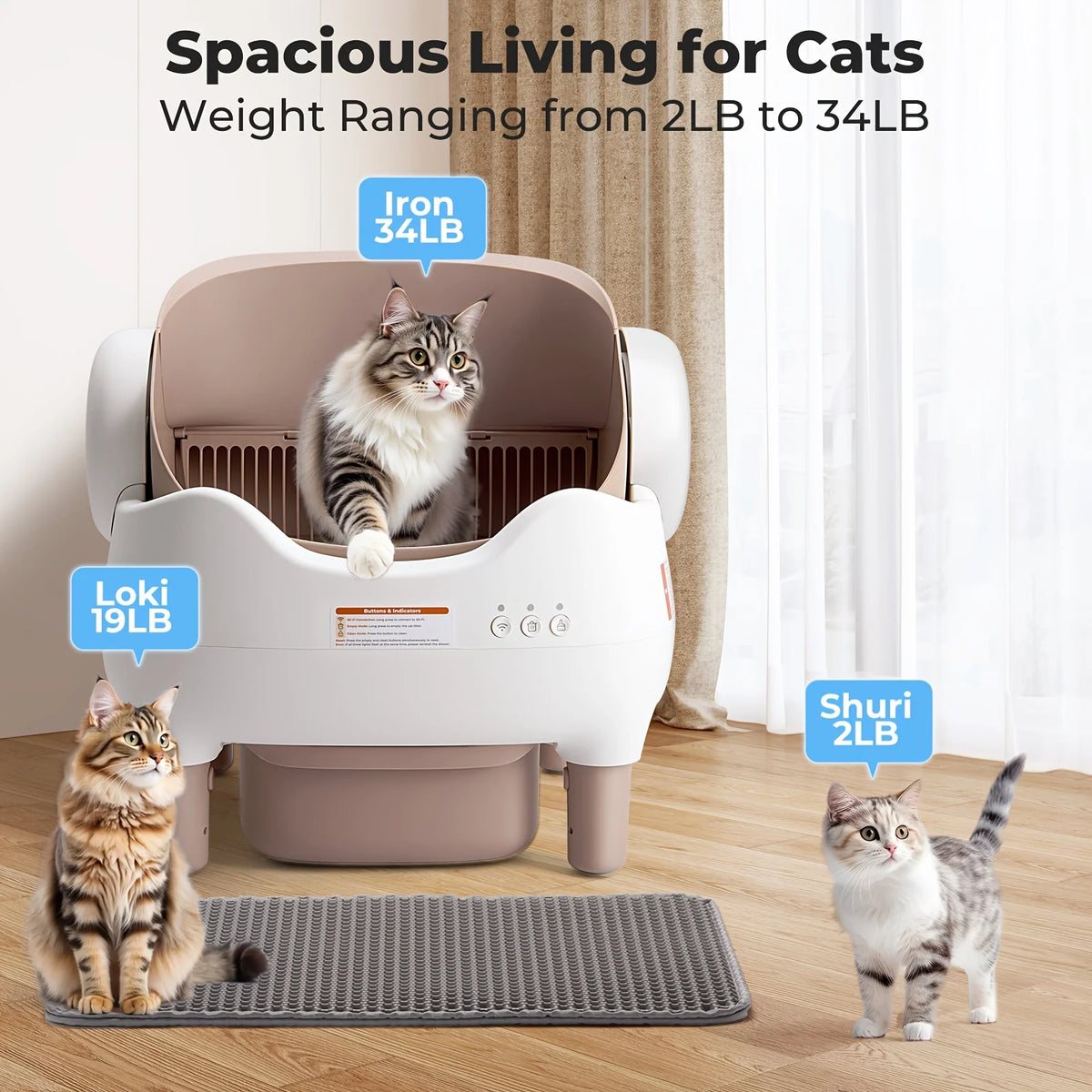 Miaoerduo 76l Self-Cleaning Litter Box App Controlled 4g