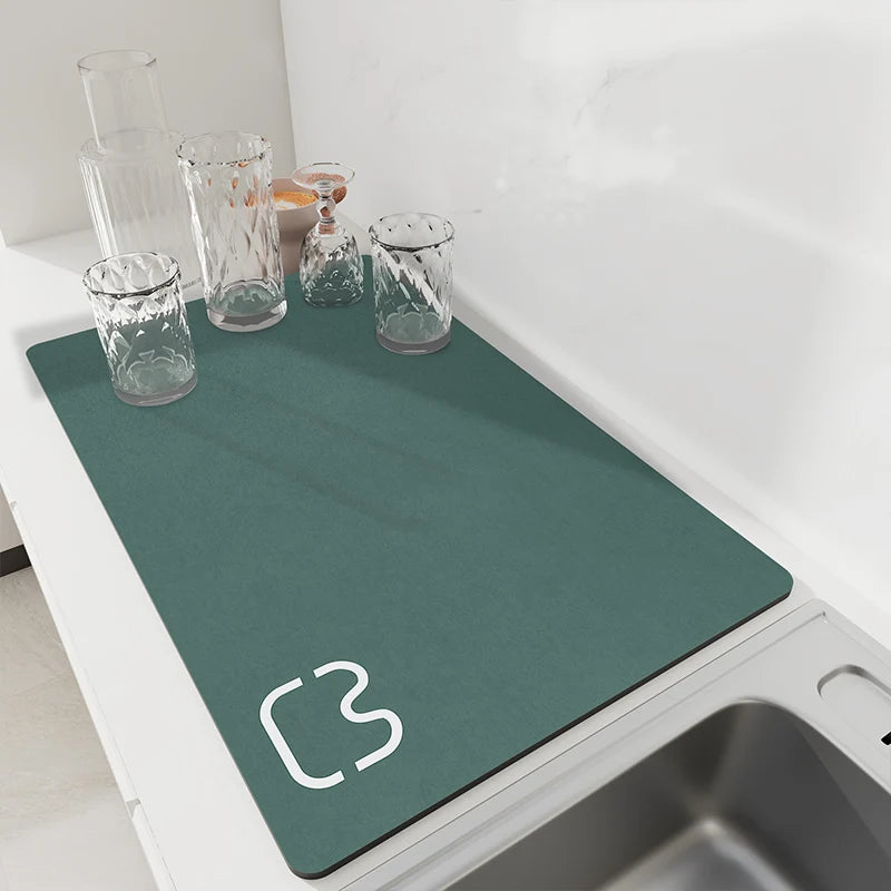 Dish Drying Mat Absorbent Quick Dry Coffee Drain