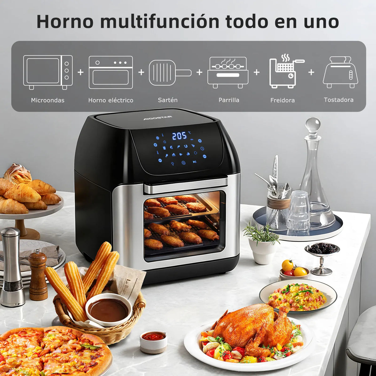 12l Air Fryer Air Oven Dishwasher Safe Led