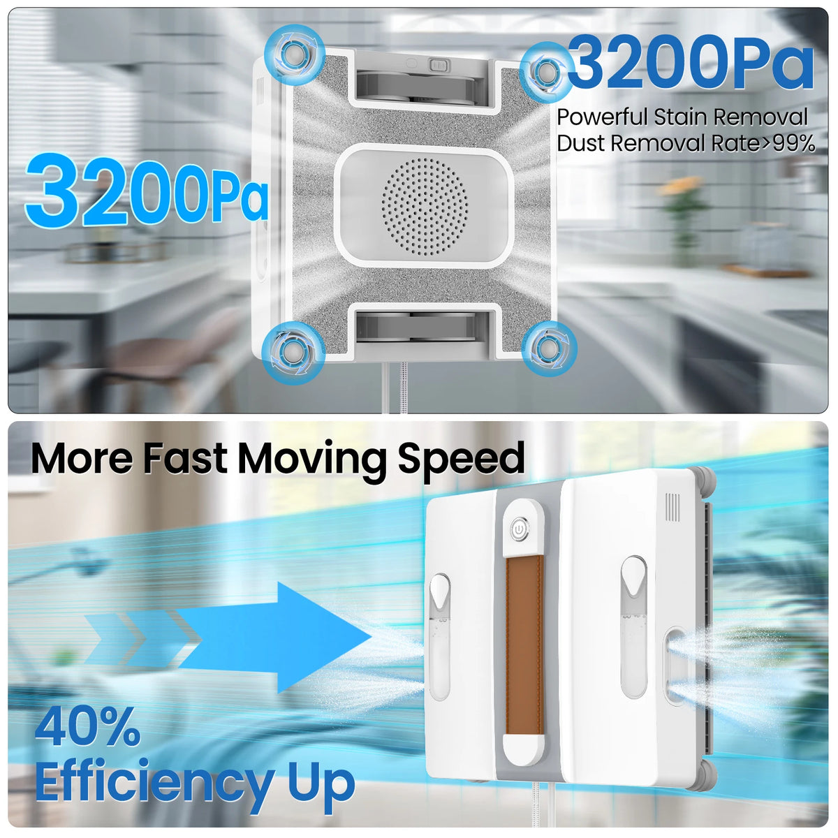 Window Cleaning Robot 4-Way Water Spray High-Rise Vacuum