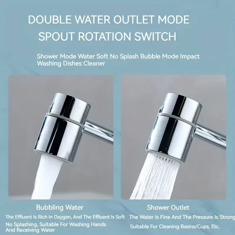 1pc 1080 Swivel Stainless Steel Faucet Extender Universal