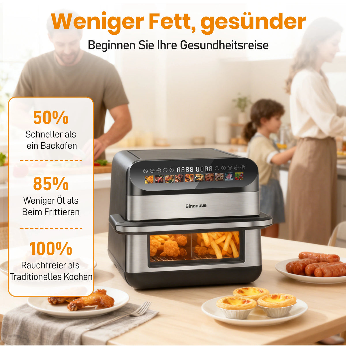 9l Dual Basket Air Fryer Oilless Cooker Led