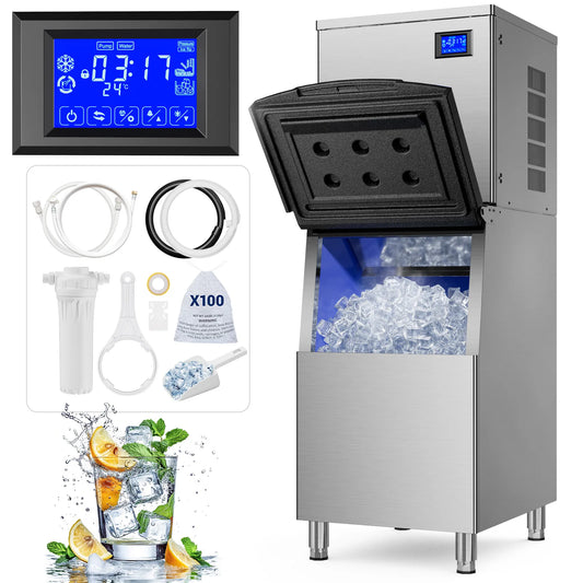 Etl Listed 600lbs/24h Commercial Ice Machine 560lbs Large
